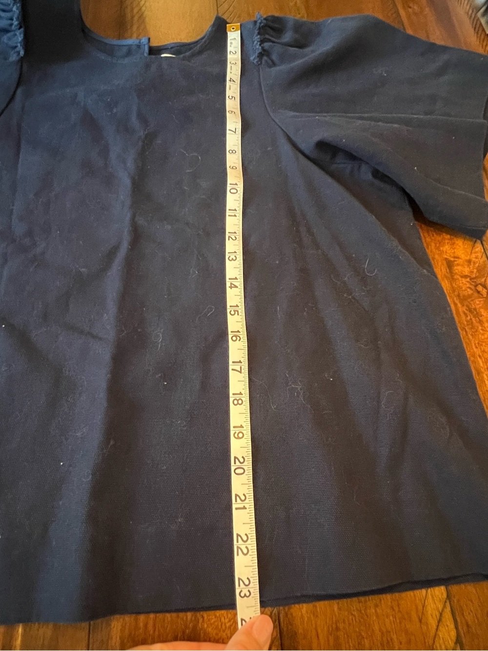 Marie Oliver Navy Puffy Short-Sleeve Top - Picture 3 of 9